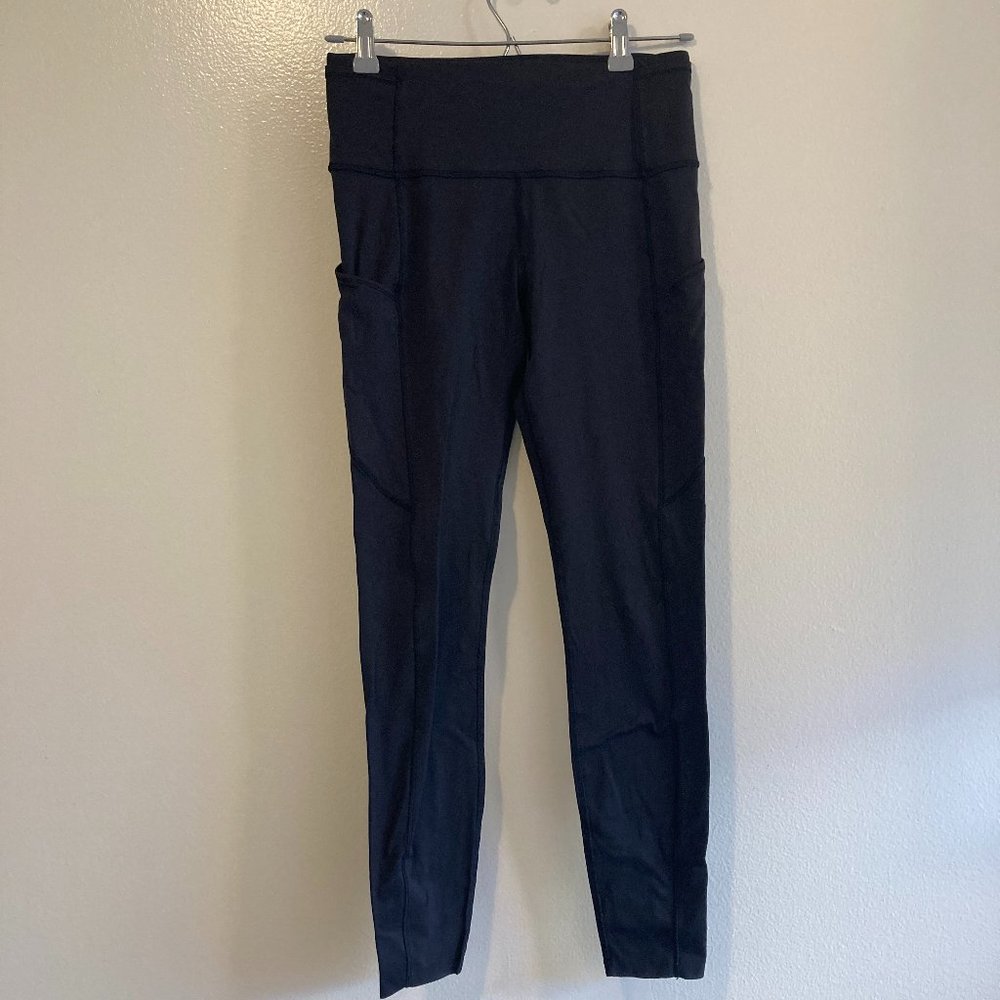 Lululemon Athletica Black/Dark Grey Fast and Free 25" Size 6